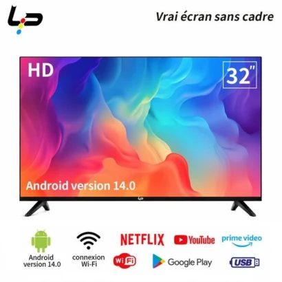 TV intelligente 32 pouces Android 14, 1+8G, neuve