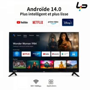 TV intelligente 32 pouces Android 14, 1+8G, neuve