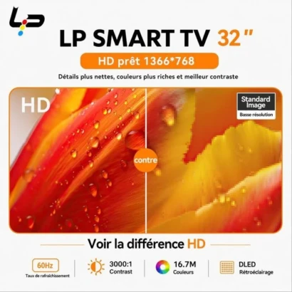 TV intelligente 32 pouces Android 14, 1+8G, neuve