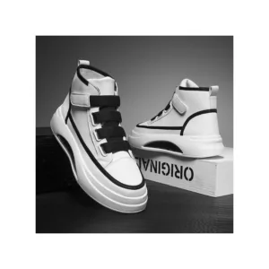 Chaussures hautes homme tendance noir et blanc