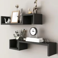 Lot de 2 étagères flottantes créatives – Séparateurs muraux avec planches