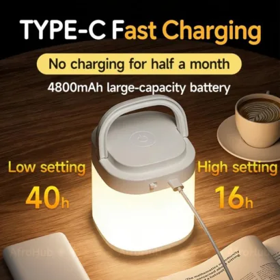 Veilleuse LED rechargeable avec horloge et télécommande