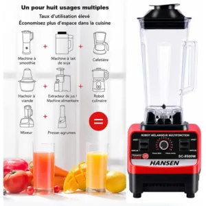 Super Blenders, Mixeurs avec 2 bocaux – 8500W- 2.0L 2 En1