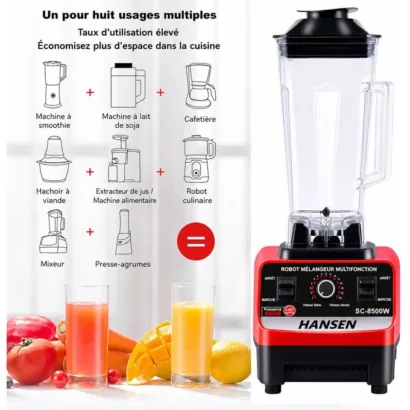 Super Blenders, Mixeurs avec 2 bocaux – 8500W- 2.0L 2 En1