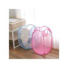 Sac à linge en filet fin plié 2 pièces – Bleu/Rose